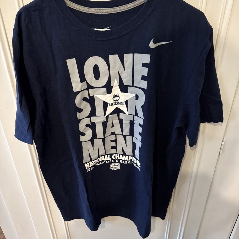 UCONN Huskies Shirt Adult XLarge Blue Nike Connecticut College Basketball Mens
